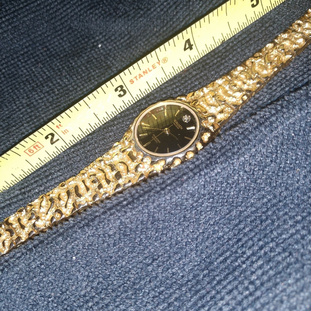 Gruen Diamond Gold Nugget watch- Needs Battery
